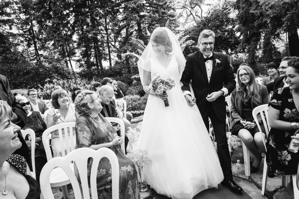  Bride entering with her father at Parc Jean-Drapeau wedding