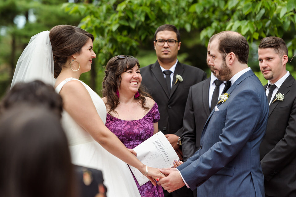 Sister officiating at La Toundra garden wedding  