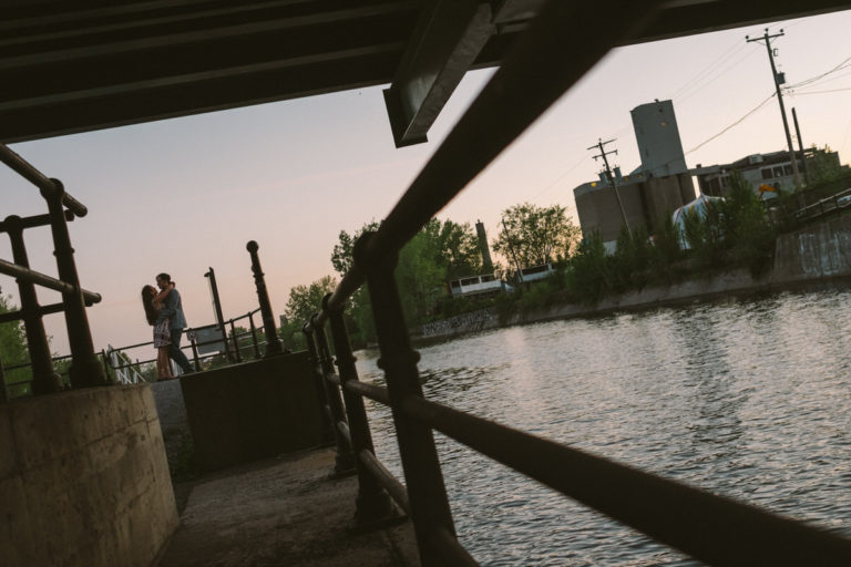 Montreal engagement photos in Griffintown