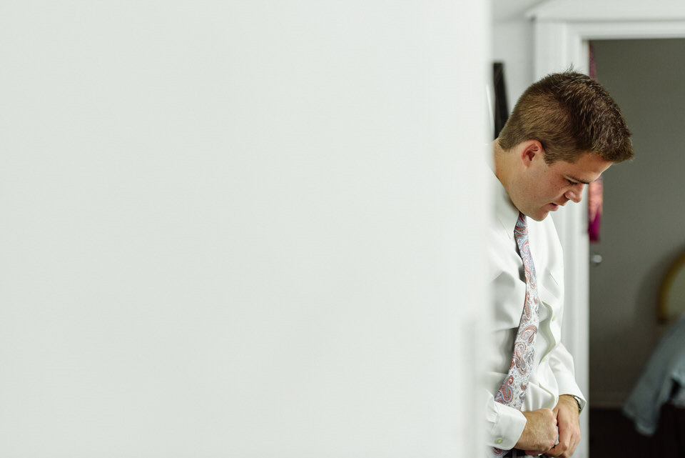 Groom getting ready