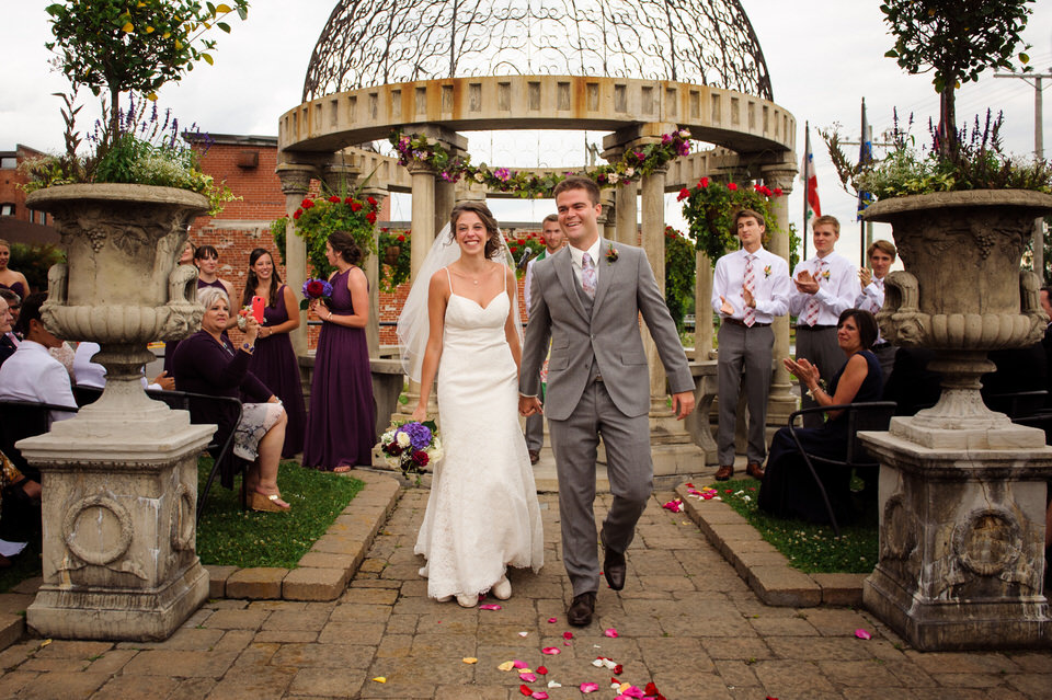 Just married wedding couple at Saint-Ambroise venue