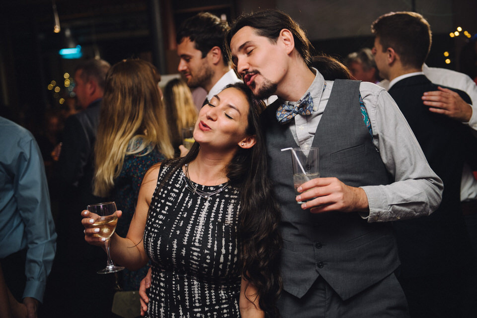 Friends singing on the dance floor