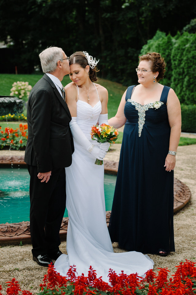 Bride and her parents