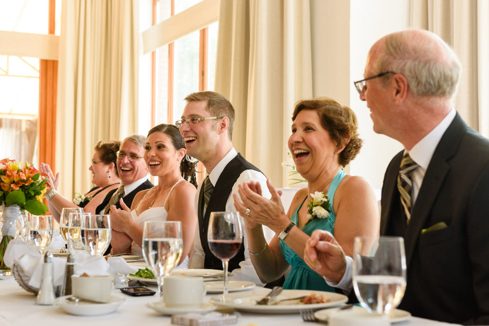 Head table laughing at speech