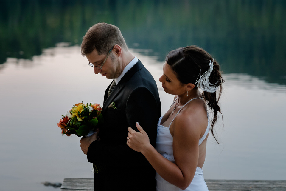 Twilight wedding photo at Lac Hertel