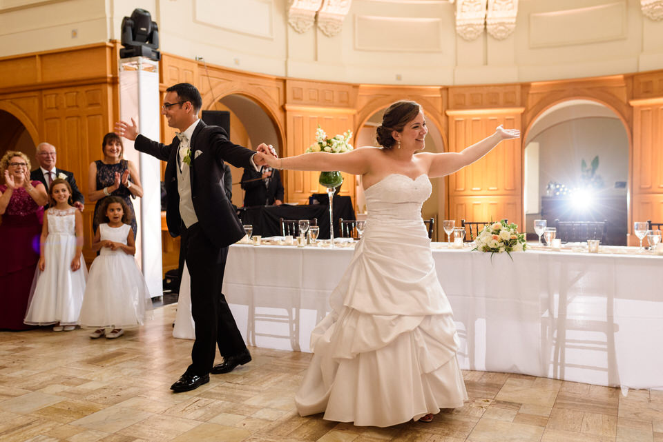 Wedding couple bowing