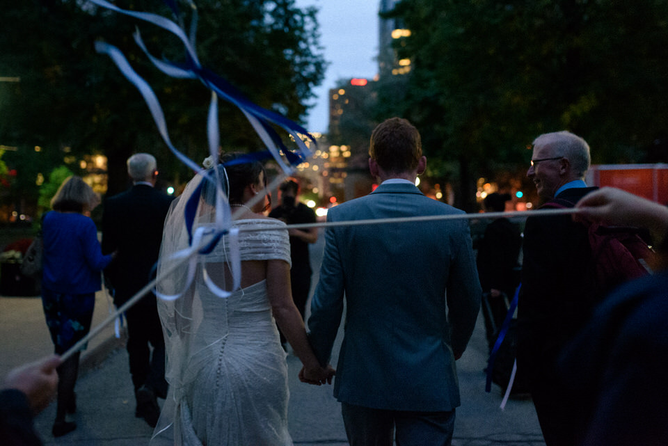 Wedding parade on Montreal's street  