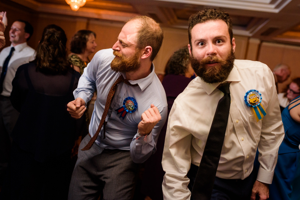 Wedding guest silly dance during the reception