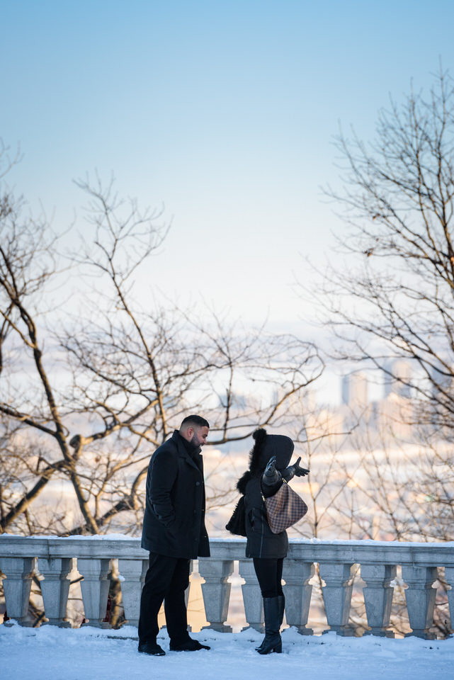 Couple enjoying the view from Mount Royal belvedere