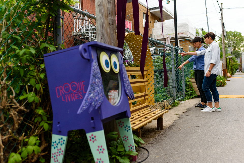 Small free library in back alleys