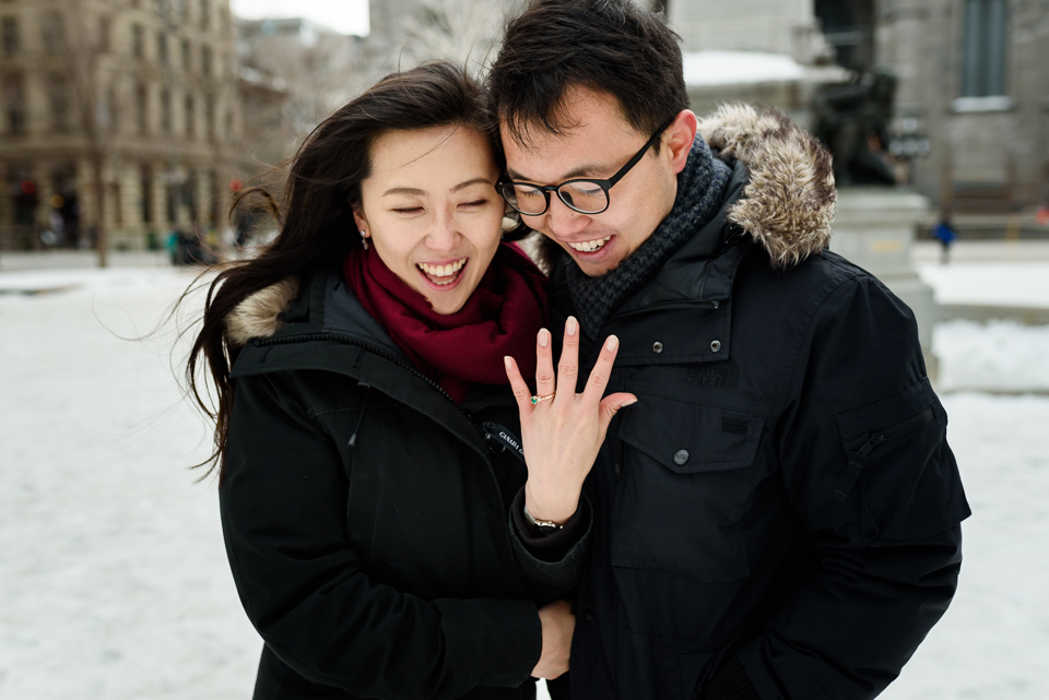 Just engaged photos after surprise proposal in Montreal 02