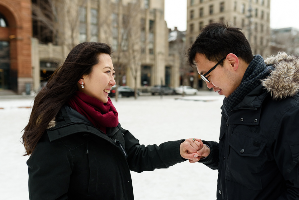 Just engaged photos after surprise proposal in Montreal 04