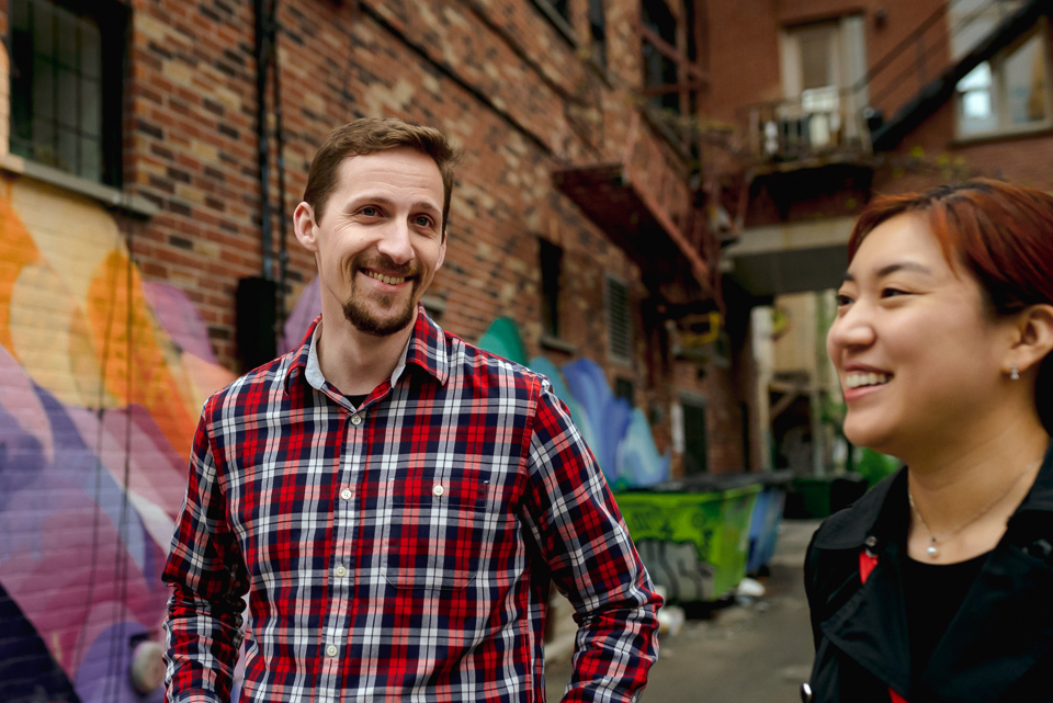 Documentary couple photos in Mile-End Montreal