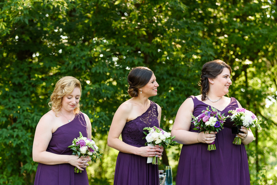 Bridemaids at wedding ceremony