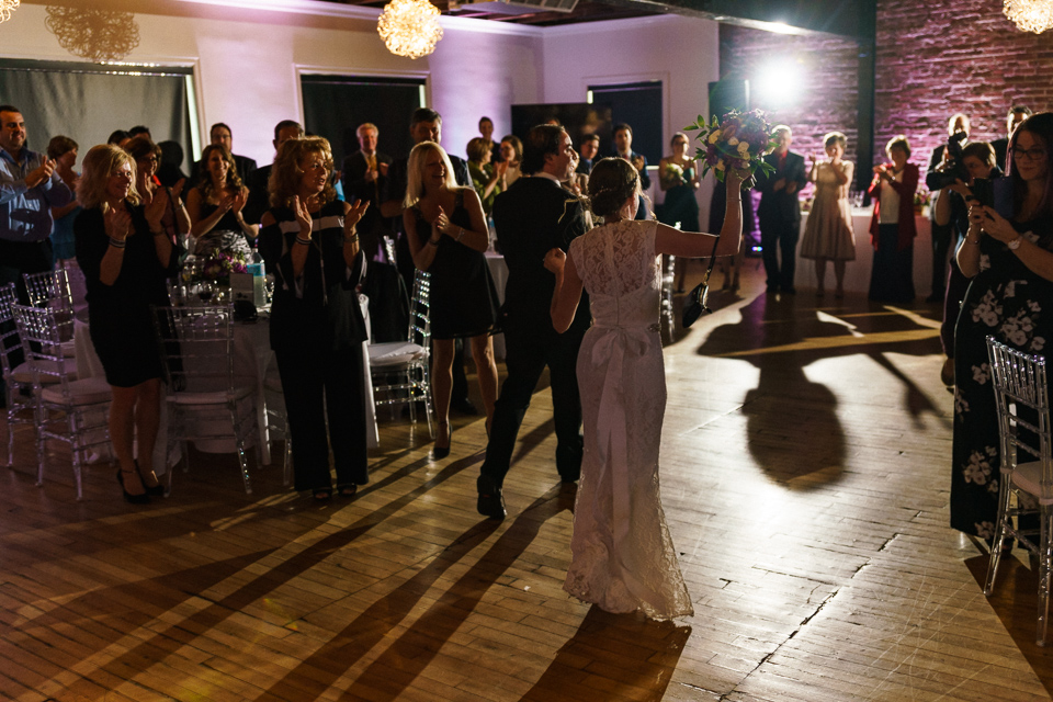 Wedding couple grand entrance at Canvas Loft in Lachine 02