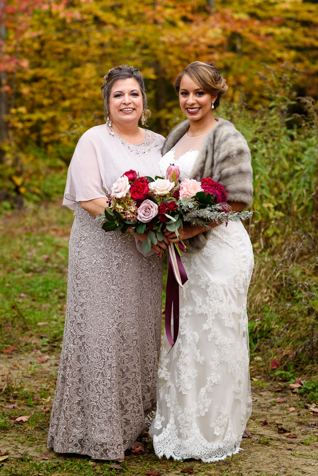 Family portrait of bride and her mother
