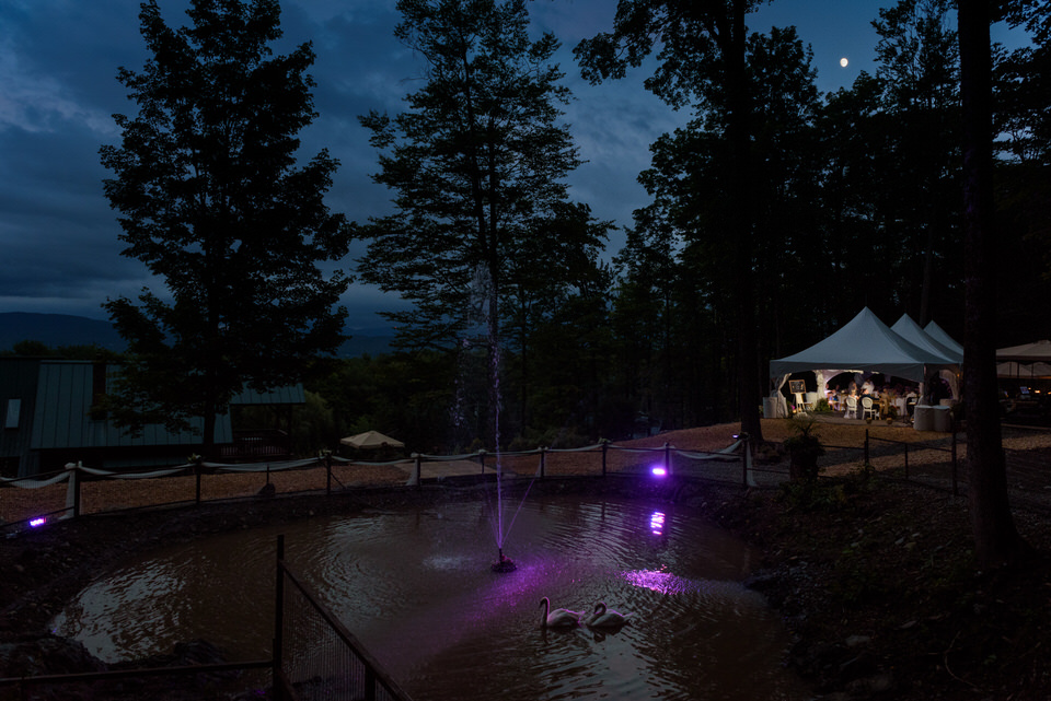 Bright fountain at night