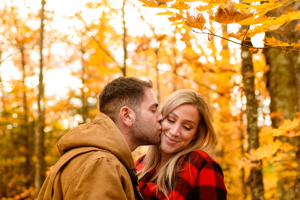 Man kissing his girlfriend's cheek