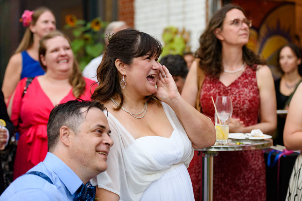 Bride yelling during speech