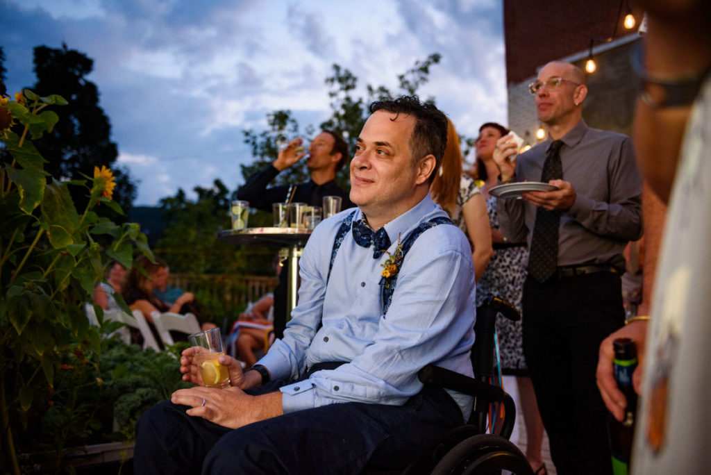 Groom listening to his son's speech