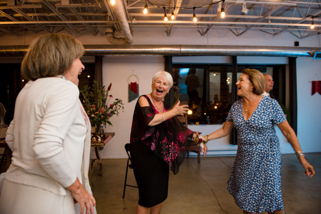 Bride's mother dancing