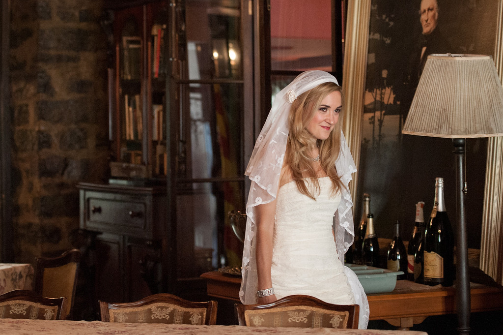 Bride sneaking up on groom for first look