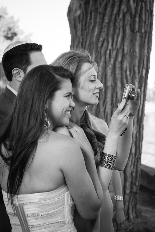Wedding guests taking pictures