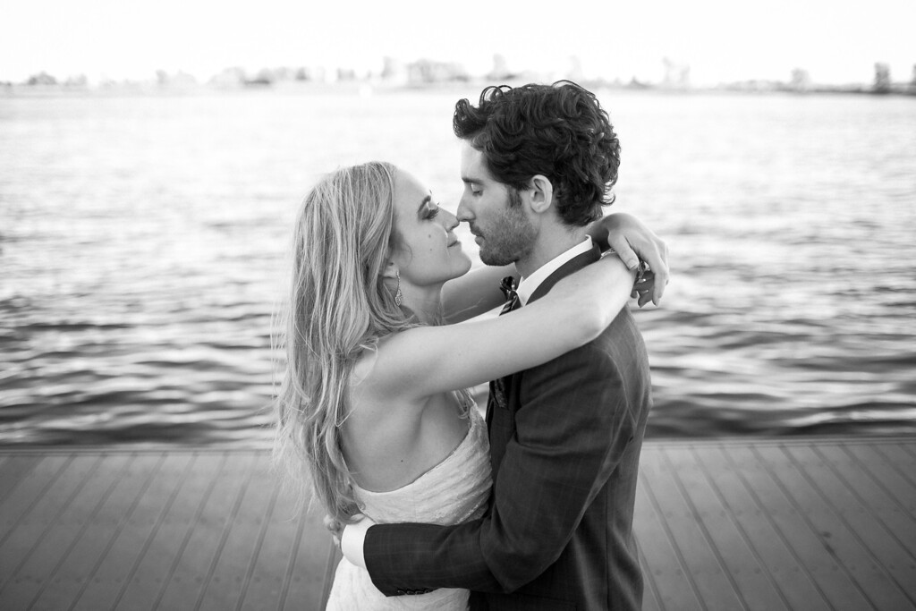 Wedding portrait along riverside