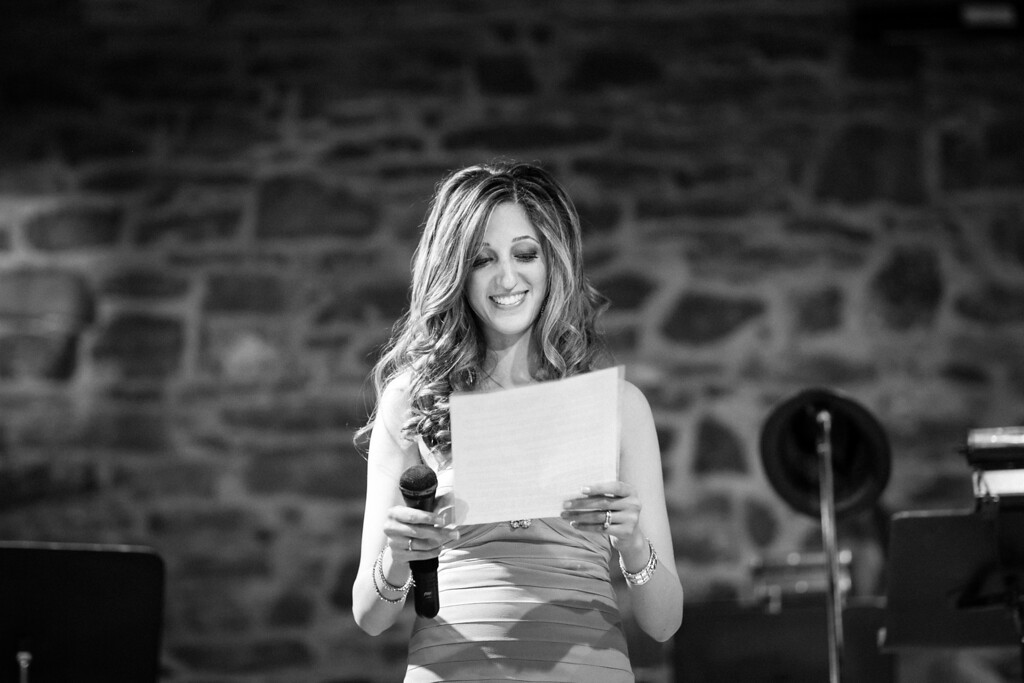 Bridesmaid reading her speech